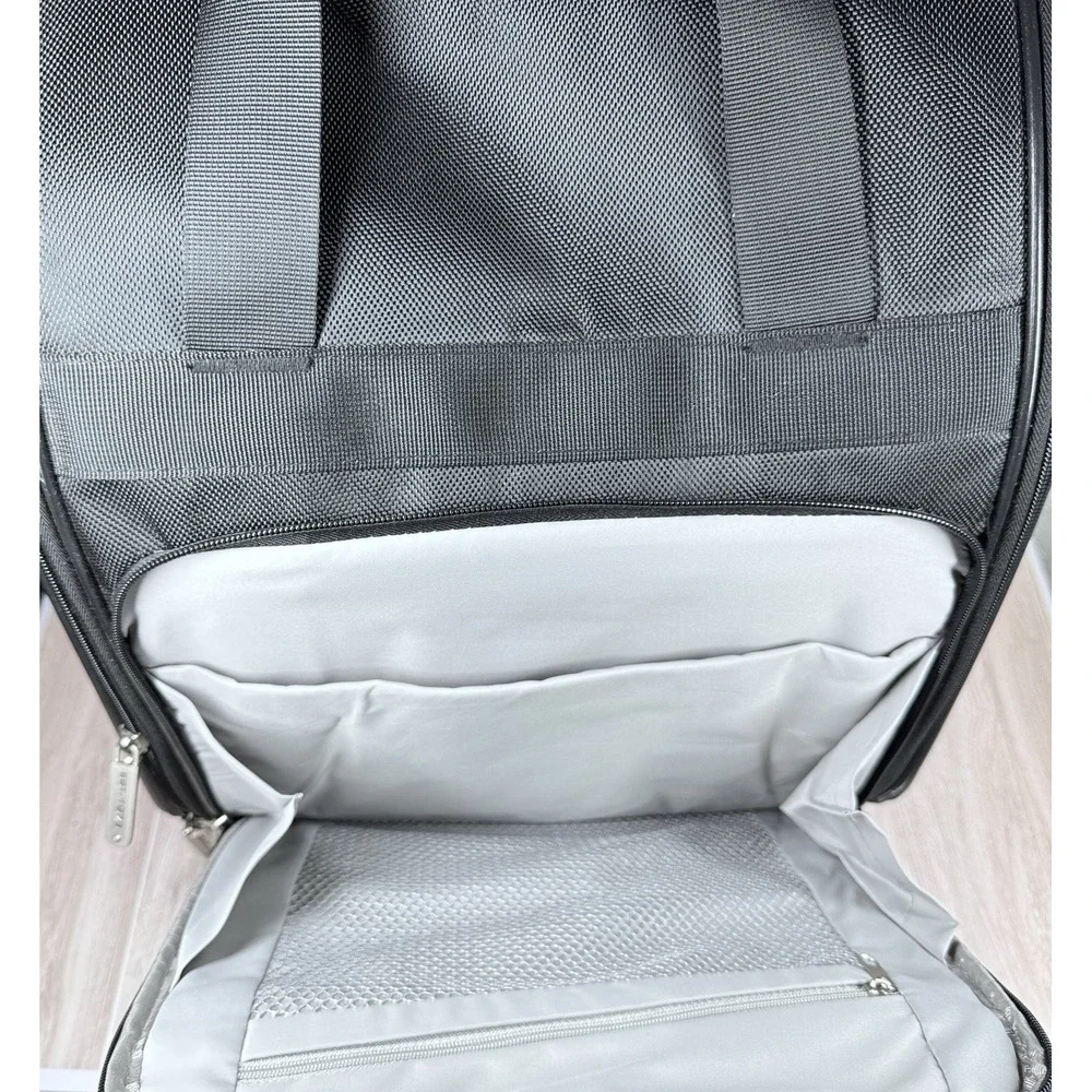 Travelon Rolling Luggage Laptop Bag Carry On Black Wheeled Tote Expandable 17x15